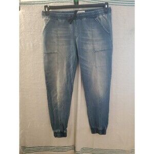 Levi's Denizen Mid Rise  Pull On Moto Jogger Jeans Stretch Cropped Tapered Hem